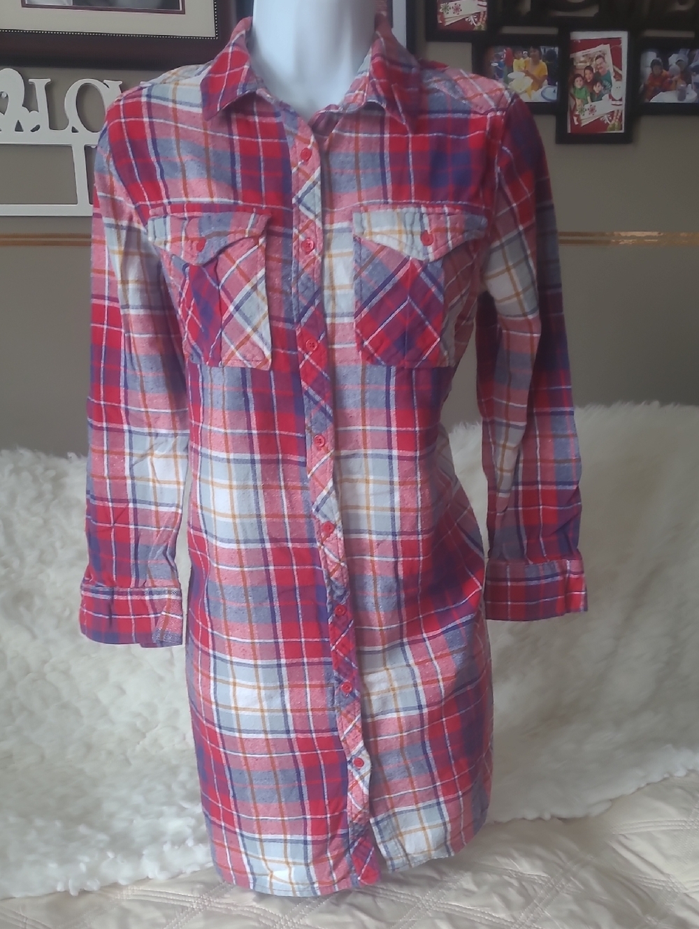 George Red Plaid Button-Down Shirt